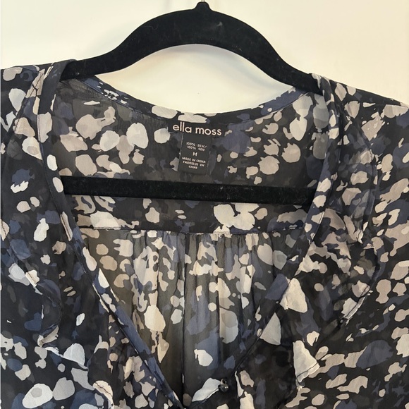 Silk Ruffle Slouchy Blouse - Picture 3 of 4